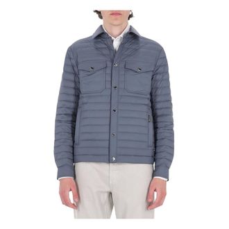 Moorer Winter Jackets, male, Blue, Size: XL Acqua Padded Overshirt