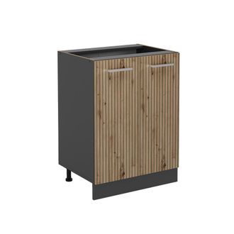 Vicco Mueble Bajo De Cocina R-line, Roble Artesanal, 60 Cm Sin Encimera