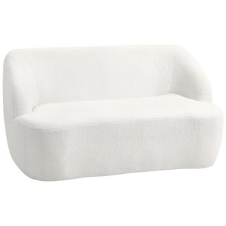 HOMCOM Sof&aacute; 2 plazas 142x85x73.5 cm crema
