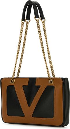 Valentino Garavani Womens Tote Shoulder Black Lambskin Leather