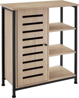 TecTake Aparador industrial, bisagra lado izquierdo, 71x32x82 cm madera clara