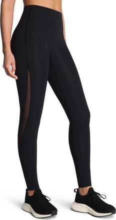 Spanx CoreLuxe Meshery Full Length Leggings in Very Black at Nordstrom, Size X-Large
