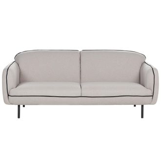 Beliani Beliani - Sof&aacute; De 3 Plazas Tapizado En Tela Con Patas De Metal Estilo Glam Retro Color Gris Claro Tonsberg