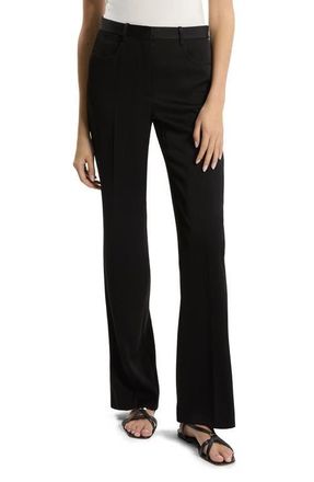 Theory Slim Straight Leg Pants in Black - 001 at Nordstrom, Size 16