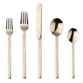 Mepra Stile By Pininfarina Flatware Set - 5 Pieces in Champagne at Nordstrom