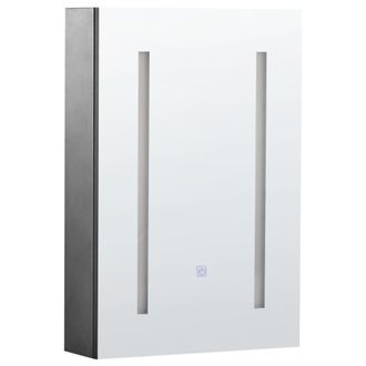 Beliani Beliani - Armario De Pared Blanco Led 40 X 60 Cm Con Espejo Almacenamiento Ba&ntilde;o Minimalista Moderno Cameron
