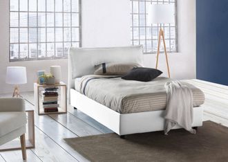 Dmora Dmora - Cama De Plaza Y Media Dcasade, Cama Contenedor Con Revestimiento De Tela, 100% Made In Italy, Apertura Frontal, Con Colch&oacute;n Cm 120x190 Incluid