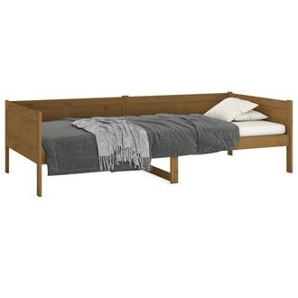 vidaXL Sof&aacute; Cama De Madera Maciza De Pino Marr&oacute;n Miel 90x190 Cm Vidaxl