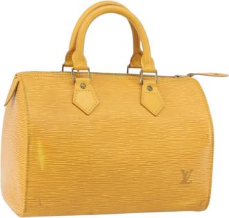 Louis Vuitton Speedy Handbag Epi Leather Yellow Leather Handbag (Pre-Owned)