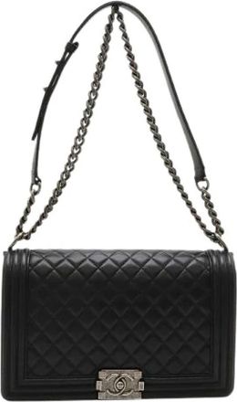 Chanel Pre-owned Boy Matelasse Lambskin Chain Bag - - Pre-owned - Donna - Nero - ONE SIZE