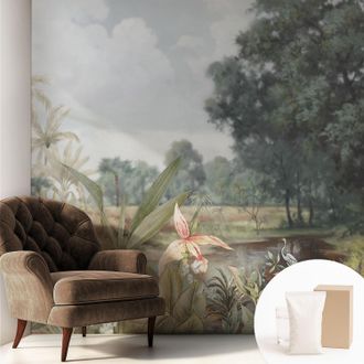 Tulup Carta Da Parati Non Tessuto - Decorazione Da Muro - Traspirante - Con Motivo - Per Camera Da Letto Cucina Paesaggio Esotico 250x250 Cm