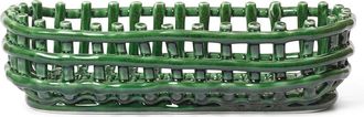 Ferm Living Keramik Korb oval, emerald green