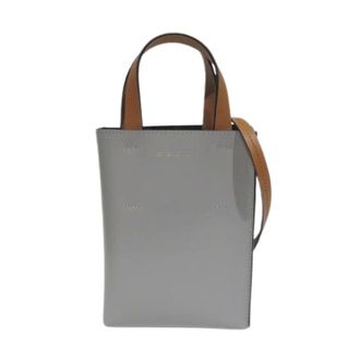 Marni Pre-owned Tote Bags, female, Gray, Size: ONE SIZE Pre-owned Museo Nano Leather 2way Bag
