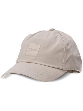 BOSS logo-patch baseball cap - men - Cotton/Cotton - One Size - Neutrals