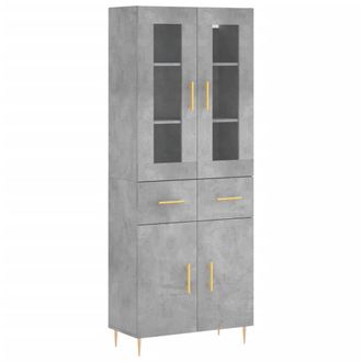 Berkfield Home Highboard Concrete Grey 69.5x34x180 cm Engineered Wood