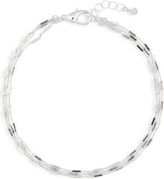 Nordstrom Rack Triple Chain Anklet in Silver at Nordstrom Rack