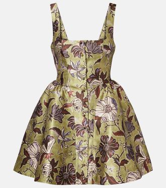 Alemais Alémais Citron Flounce floral minidress