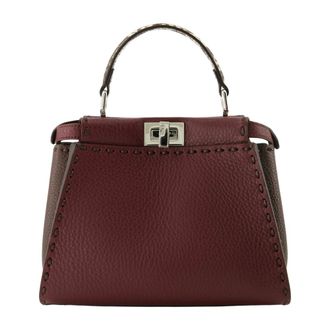 Fendi Mini Peekaboo - female - Fendi - Handbags - Red - ONE SIZE - Bags