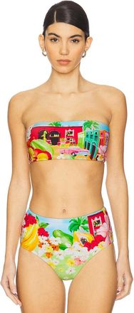 Seafolly Cuba Bikini Bottom Womens Turquoise Tropical High Waisted KFC1057
