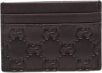 Gucci Pre-owned Wallets, female, Black, Size: ONE SIZE Pre-owned Slim Leather Card Case