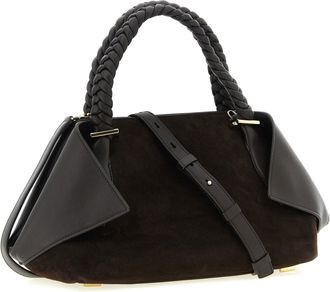 Ferragamo Womens Goatskin And Calf Leather Top Handle Bag Brown Goat