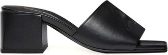 Courr&egrave;ges Square Open Toe Black Sandals
