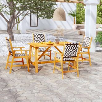 vidaXL Vidaxl - Juego De Comedor De Jard&iacute;n 5 Piezas Madera Maciza De Acacia