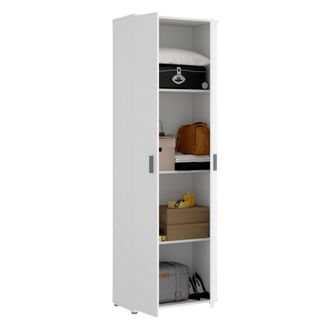 Dmora Dmora - Armario Multiusos Serro, Zapatero Multiusos, Armario Con 2 Puertas, 61x35h190 Cm, Blanco