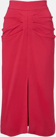 Valentino Gathered crepe pencil skirt