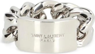 Saint Laurent Ring met gegraveerd logo - Zilver