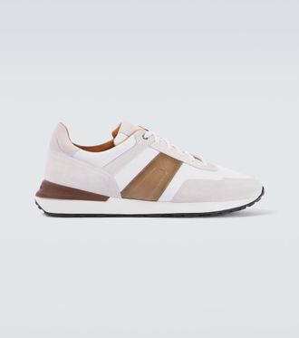 Magnanni Grafton leather-trimmed sneakers
