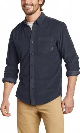 Eddie Bauer Corduroy Button Up Shirt In Gray