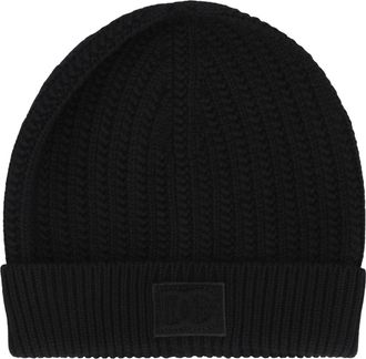 Dolce & Gabbana Mens Black Wool Beanie Virgin Hat