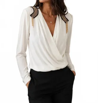 Rinascimento Wrap Blouse In White