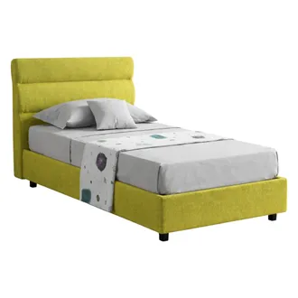 Dmora Cama Individual Brendola, Colch&oacute;n Incluido, Desenfundable Hecho En Italia, Con Almacenamiento, Verde
