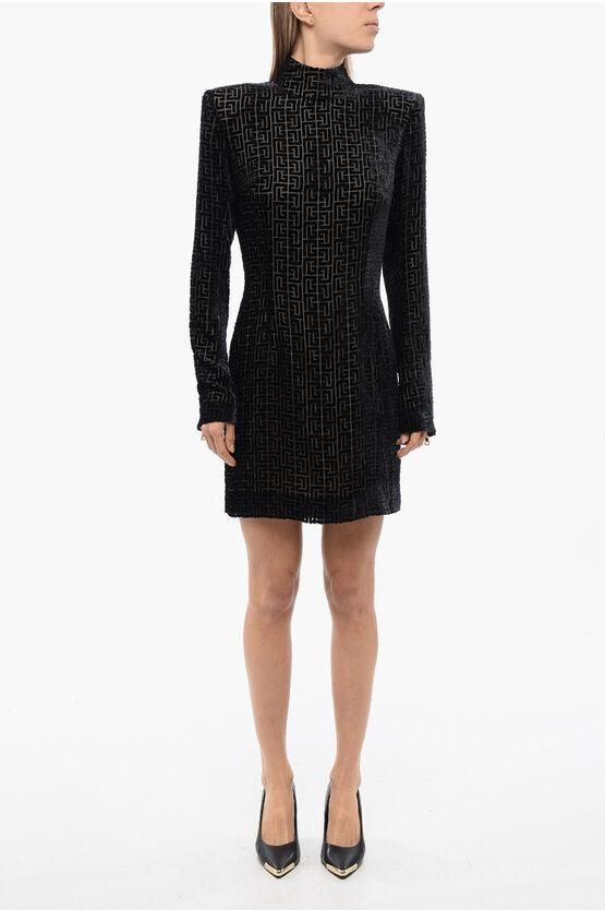 ワンピース BALMAIN LONG SLEEVE PYTHON SATIN LONG SHIRT DRESS Balmain BALMAIN LONG SLEEVE PYTHON SATIN LONG SHIRT DRESS