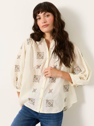 Fat Face FatFace Ellen Ivory Embroidered Blouse