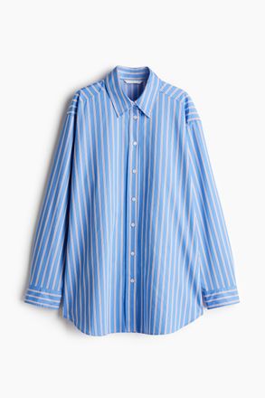 H&M Oversized Popelinebluse - Blue