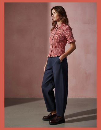 Nooki Design Womens Astrid Gingham Blouse - Red - Red Mix - Size: 10/8