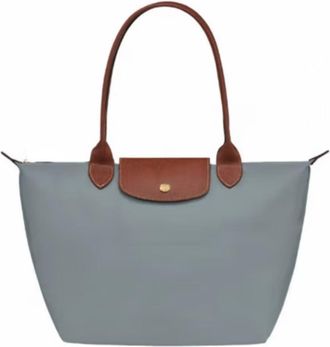 Generic Multipurpose Tote Bag: Foldable Soft Nylon, 3 Sizes, Stylish Water-Resistant Designer Handbag for Work, Travel, Gym (Classic steel gray,Medium)