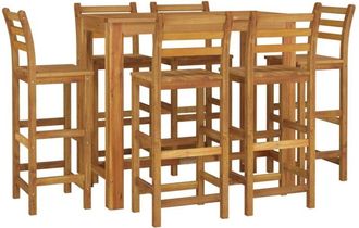 vidaXL 7 Piece Garden Bar Set Solid Wood Acacia vidaXL