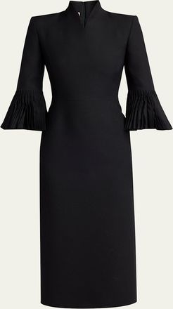 Valentino Garavani Embellished High-Collar Midi Dress