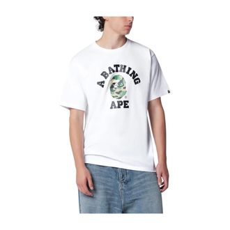 A Bathing Ape ABC Camo College Tee - male - A BATHING APE - T-Shirts - White - 2XL - Tops