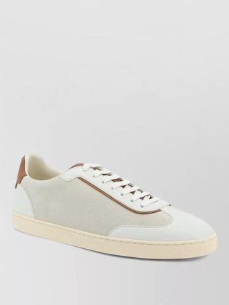 Brunello Cucinelli low top suede leather lace up sneakers