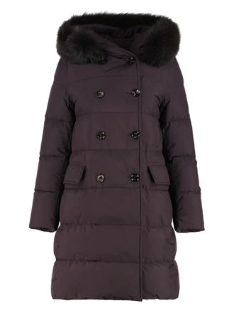 Moorer Ainara hooded coat - Purple