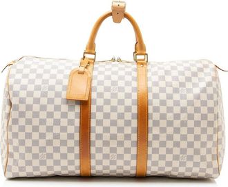 Louis Vuitton Blue Damier Azur Keepall 50 Duffle (Authentic Pre-Loved)