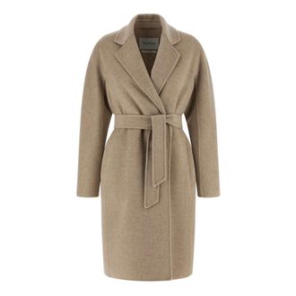 Max Mara Mxmaceri Midi Coat - female - Max Mara - Belted Coats - Beige - 3XS - Coats
