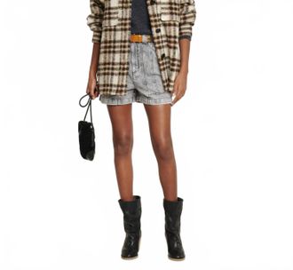 Isabel Marant Pre-Loved Harveli Check Shirt Jacket In Beige