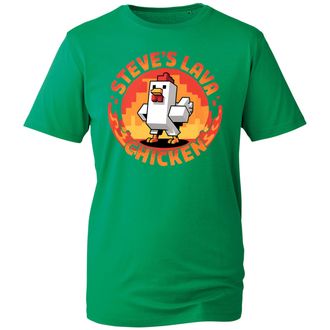Generic Steves Lava Chicken Cartoon T-Shirt, Funny Pixel Chicken Jockey Graphic Gamer Style Mining Gaming Lover Shirt, Gift Unisex Tee top (Kelly Green, 7 Yea