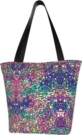 AOOEDM Glitter Sparkles Tote Bag Women Capacity Shoulder Grocery Shopping Bags